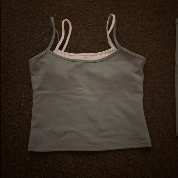 ACTA Double-Strap Tank Top and leggings in Teal and white - Picture 1 of 2